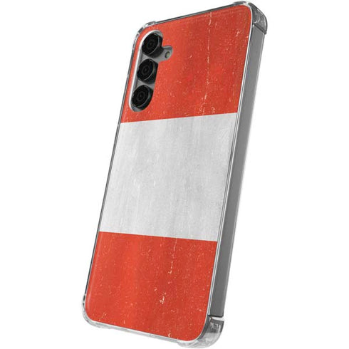 Peru Flag Distressed Galaxy S24 Plus Clear Case